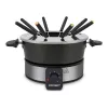 Cloer 6679 Elektrická fondue sada 1000W čierna nerezový hrniec 8 vidličiek