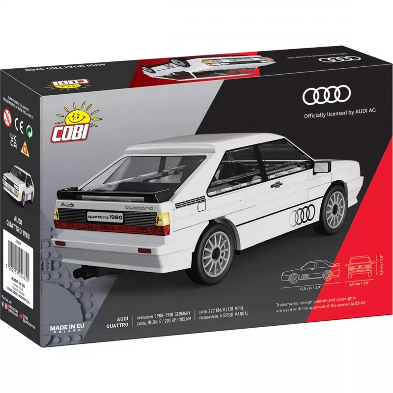 Cobi Audi Quattro 1980 biela 1:35 mierka stavebnicový set