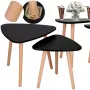 Súprava konferenčných stolíkov HF0014 51x45 39x40 - Zasúvateľné okrúhle stolíky, orech a čierna