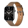 COLMI C28 Smartwatch – čierne + hnedý kožený remienok