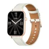 COLMI C28 Smartwatch v zlatej farbe s bielym koženým remienkom