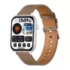 COLMI C28 Smartwatch – strieborné + hnedý kožený remienok