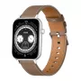 COLMI C28 Smartwatch – strieborné + hnedý kožený remienok