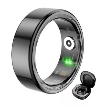COLMI R02 Smart Ring veľkosť 12 21,3 mm čierny s nabíjacím puzdrom