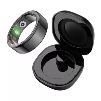COLMI R02 Smart Ring veľkosť 12 21,3 mm čierny s nabíjacím puzdrom