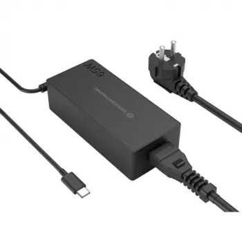 CONCEPTRONIC 65W GaN USB-C nabíjačka, 1 port, PD3.0/PPS, čierna