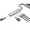 CONCEPTRONIC 573812 dokovacia stanica USB-C 7 v 1, HDMI, USB-C, 2x USB-A, kábel 25 cm, sivá