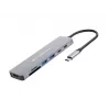 CONCEPTRONIC 573812 dokovacia stanica USB-C 7 v 1, HDMI, USB-C, 2x USB-A, kábel 25 cm, sivá