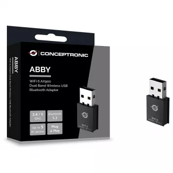 Conceptronic ABBY26B WiFi 6 AX900 dual-band USB & Bluetooth 5.3 adaptér
