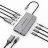 Conceptronic DONN34G 10-in-1 USB 3.2 Gen 2 MST dokovacia stanica, 4K60Hz HDMI, 8K30Hz DisplayPort, GbE, USB-C 10Gbps x 3, USB-A 480Mbps x 2, audio, 100W USB PD