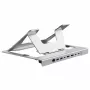 Conceptronic DONN35S stojan na notebook s 7-in-1 USB-C dokovacou stanicou, Dual-HDMI 4K60Hz, GbE, USB-C 5Gbps, 2x USB-A, 100W PD, strieborný