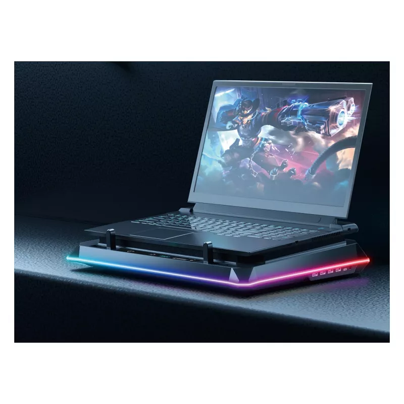 Conceptronic THYIA04B USB-C chladiaca podložka pod notebook s držiakom na telefón