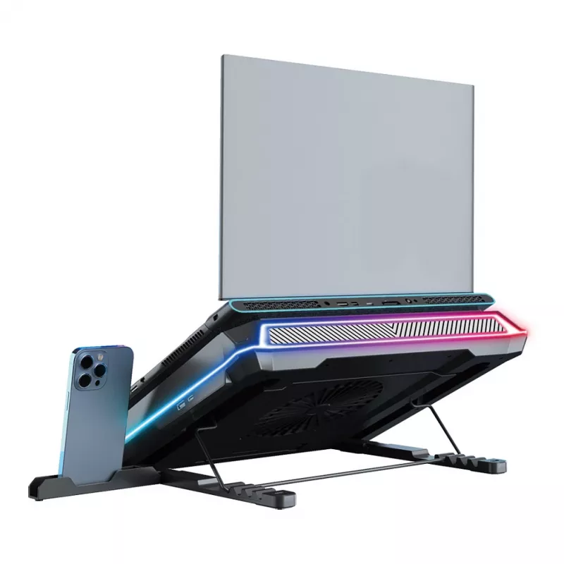 Conceptronic THYIA04B USB-C chladiaca podložka pod notebook s držiakom na telefón