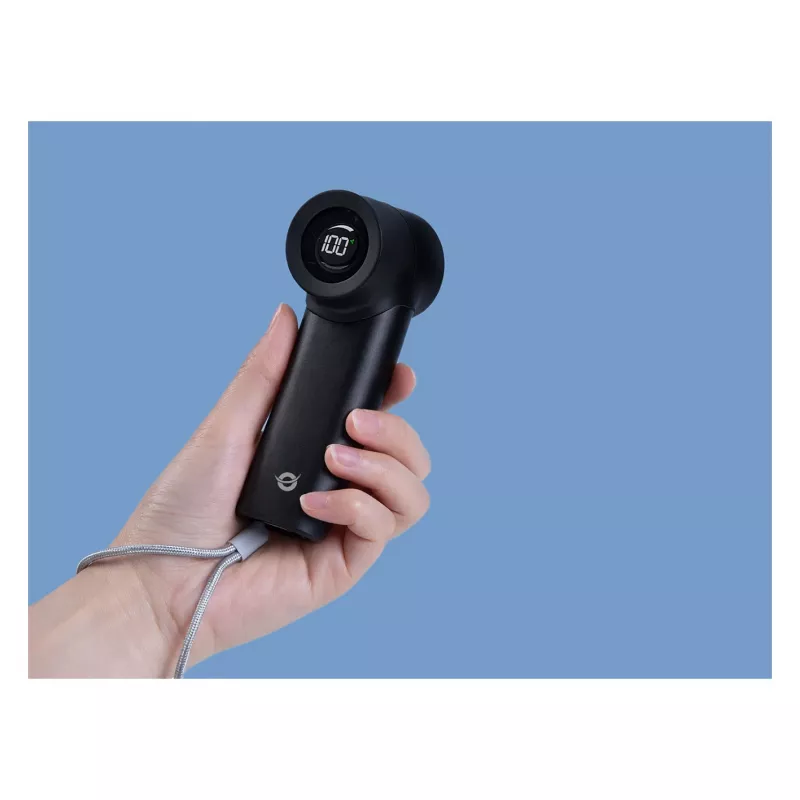 Conceptronic Turbo Ručný ventilátor, USB-C na USB-A, hliník, 5V, čierny