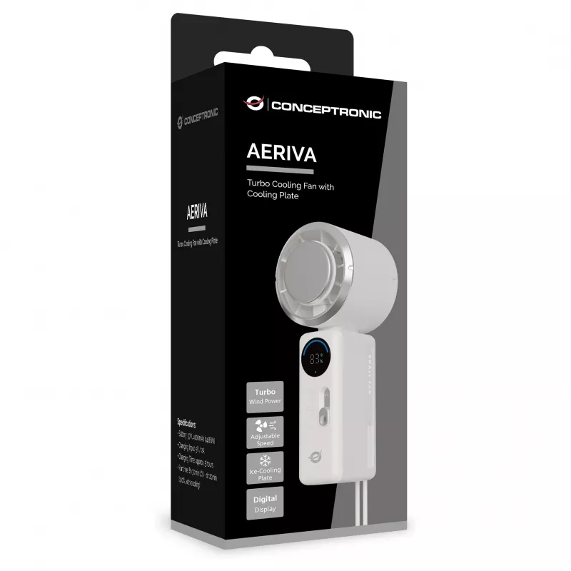 CONCEPTRONIC Turbo ručný ventilátor s chladiacou doskou, krémová