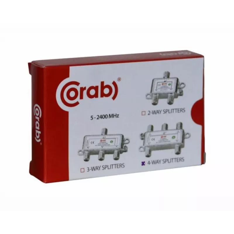 CORAB 4-násobný TV/SAT rozdeľovač signálu 5-2400 MHz s DC priechodom