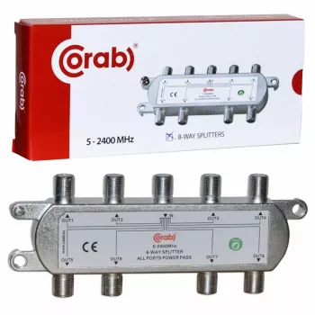 CORAB 8-násobný rozbočovač 5-2400 MHz s DC priechodom
