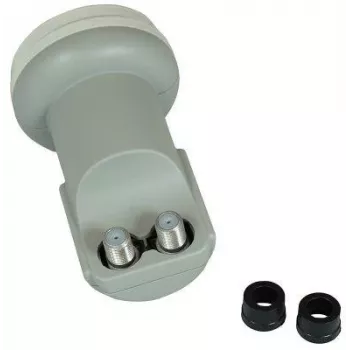 CORAB C120TWN Twin LNB konvertor – 2 výstupy, 40 mm feedhorn, nízky šum 0,1 dB, odolný voči poveternostným vplyvom F-typ