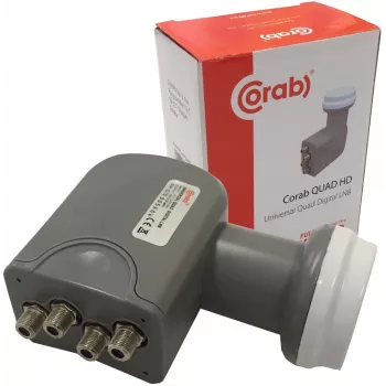 CORAB Universal Quad LNB – 4 výstupy, 0,1 dB šumové číslo, 40 mm feedhorn