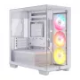 CORSAIR 2800X RS-R ARGB Micro-ATX Dual Chamber Cube skriňa, biela, s panoramatickým tvrdeným sklom a 2x LL120 RGB ventilátormi