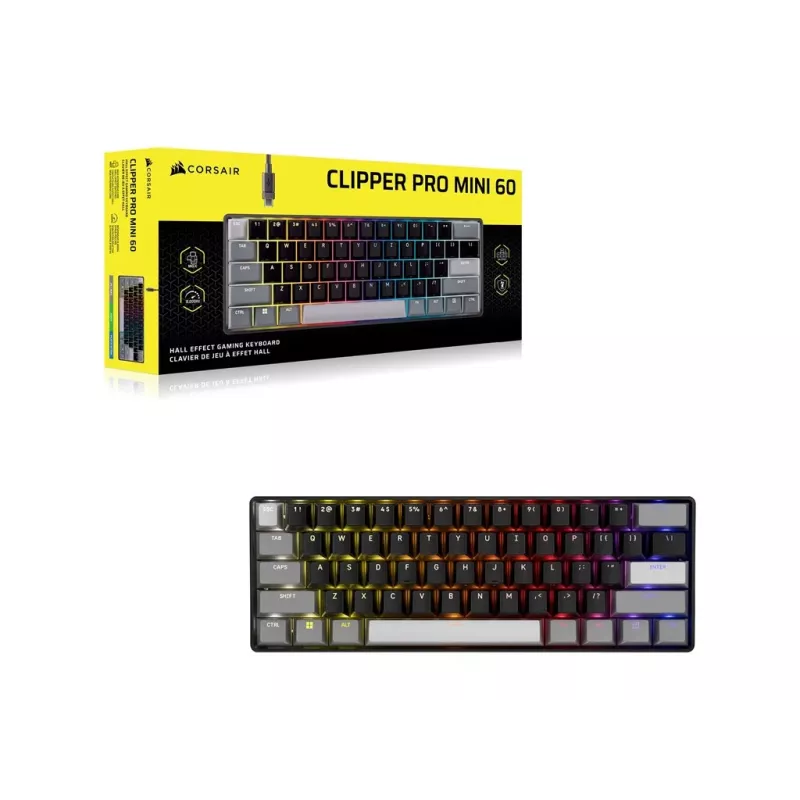 CORSAIR CLIPPER PRO MINI 60 Hall Effect herná klávesnica čierna