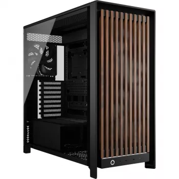 Corsair FRAME 5000D WOOD RS Mid-Tower PC skriňa, čierna/orech, E-ATX, ATX, Micro-ATX, Mini-ITX, oceľ/tvrdené sklo/plast/orechové drevo, gaming