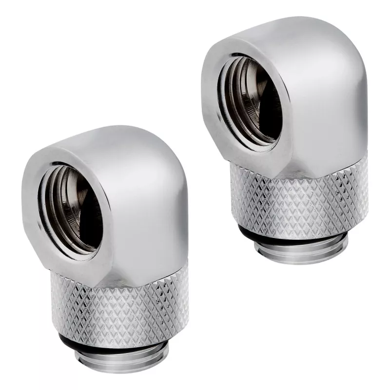 Corsair Hydro X Series 90° rotačný adaptér G1/4 palca chróm (balenie 2 ks) – CX-9055008-WW