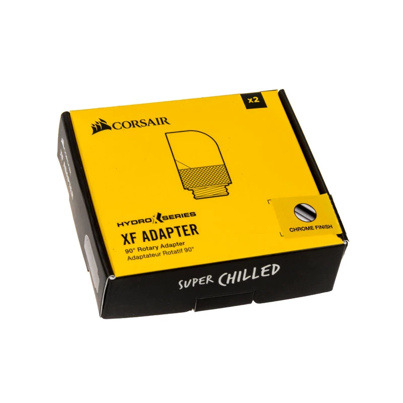 Corsair Hydro X Series 90° rotačný adaptér G1/4 palca chróm (balenie 2 ks) – CX-9055008-WW