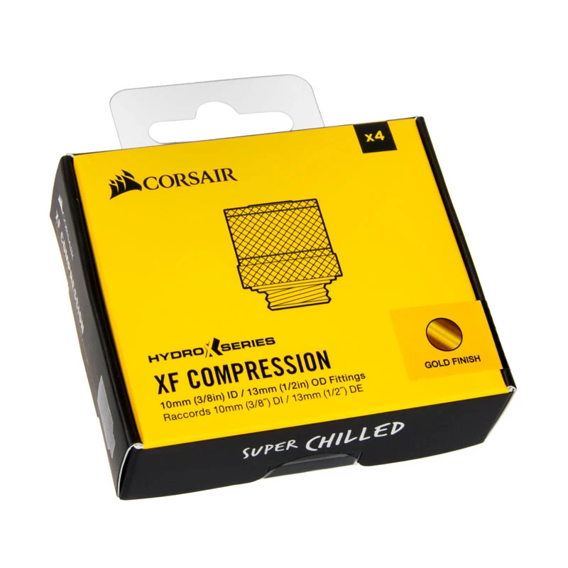 Corsair Hydro X Series XF Compression G1/4 13/10 fittingy balenie 4 ks - zlatá