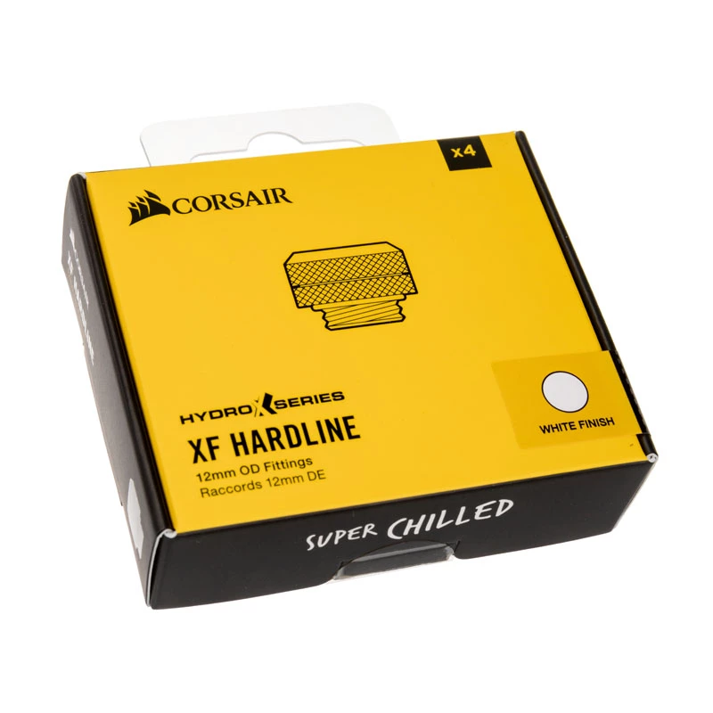 Corsair Hydro X Series XF Hardline 12mm OD fitting - biela (balenie 4 ks)