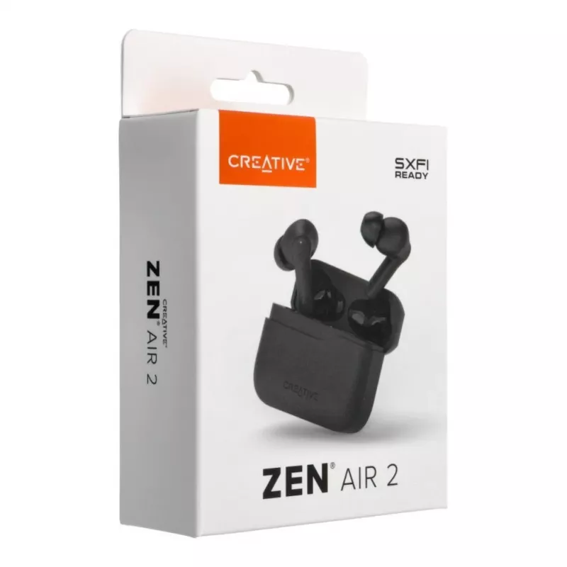 Creative Zen Air 2 True Wireless In-Ear slúchadlá s Hybrid-ANC, čierne