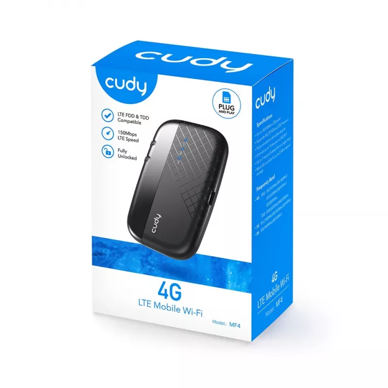 Cudy MF4 4G mobilný Wi-Fi router, Single-Band 2,4 GHz, čierny