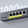 CUDY POE40 4-port PoE switch/extender s 1 uplink, 802.3af/at, 250m Extend, Kovové puzdro