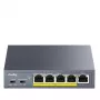 CUDY POE40 4-port PoE switch/extender s 1 uplink, 802.3af/at, 250m Extend, Kovové puzdro