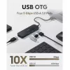 Cudy UH40A PortMate USB-A na 4-port USB 3.0 hub 5Gbps iba dáta plast kompaktný čierny