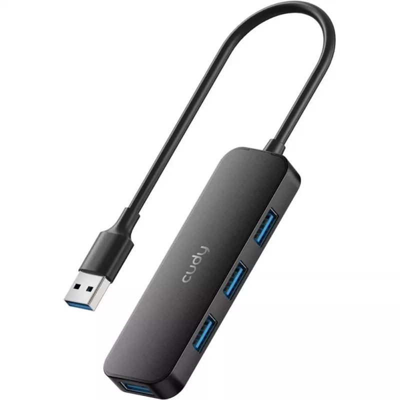 Cudy UH40A PortMate USB-A na 4-port USB 3.0 hub 5Gbps iba dáta plast kompaktný čierny