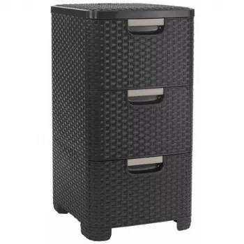 CURVER Infinity Recycled knižnica s 3 zásuvkami, 3x14L, tmavohnedá