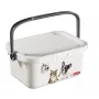 CURVER Multiboxx 3L box na uchovávanie s viečkom a rukoväťou, dizajn mačky a psa, transparentný s potlačou, 26x18x11cm