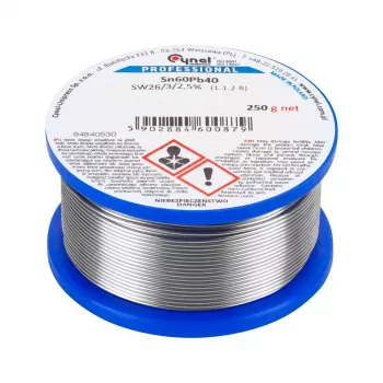 CYNEL CÍNOVÁ ROLKA 2,5 mm 250 g Sn60Pb40 spájkovací drôt s kolofóniovým jadrom