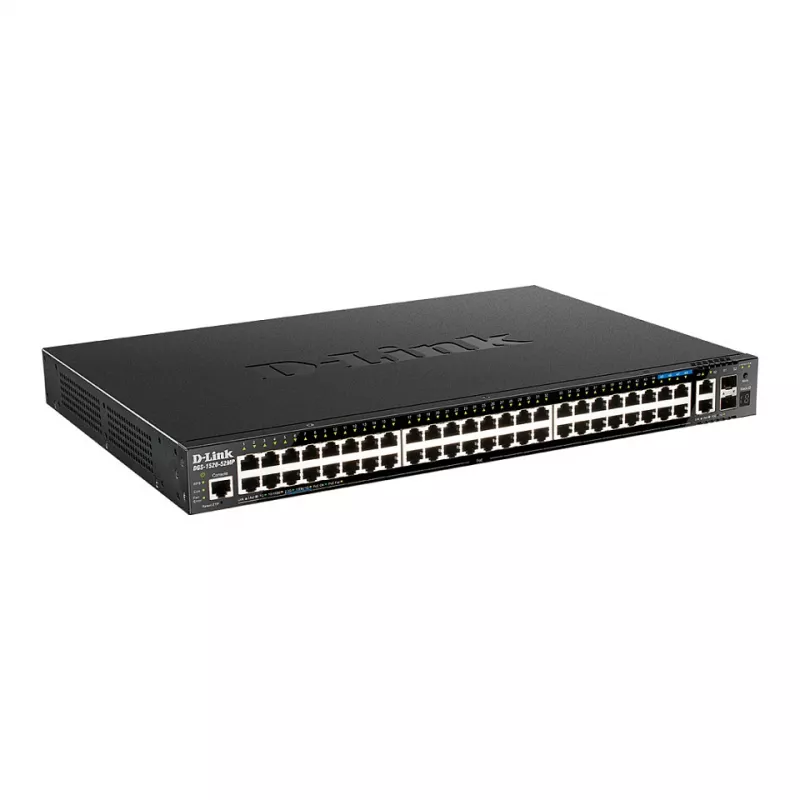 D-Link DGS-1520-52MP 52-portový Gigabit PoE+ managed switch so 4 SFP+ 10G uplinkmi, racková montáž