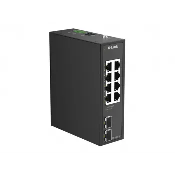 D-Link DIS-100G-10 - 10-port Gigabit průmyslový neřízený switch, 8x RJ45 + 2x SFP