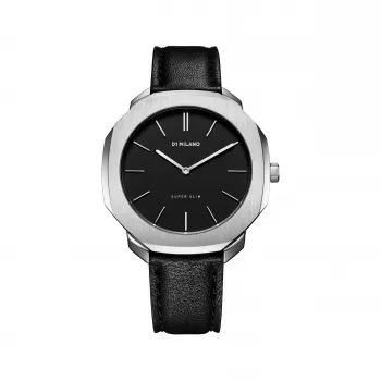 D1 Milano SSLL01 Ultra Thin 36mm quartz náramkové hodinky pre pánov - strieborná nerezová oceľ