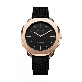 D1 Milano SSPL02 unisex náramkové hodinky 36 mm nerezová oceľ čierny ciferník