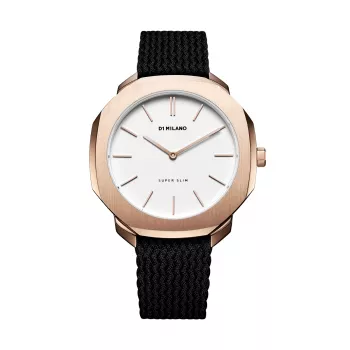 D1 Milano SSPL04 Ultra Thin unisex hodinky 36 mm čierny ciferník strieborný mesh remienok