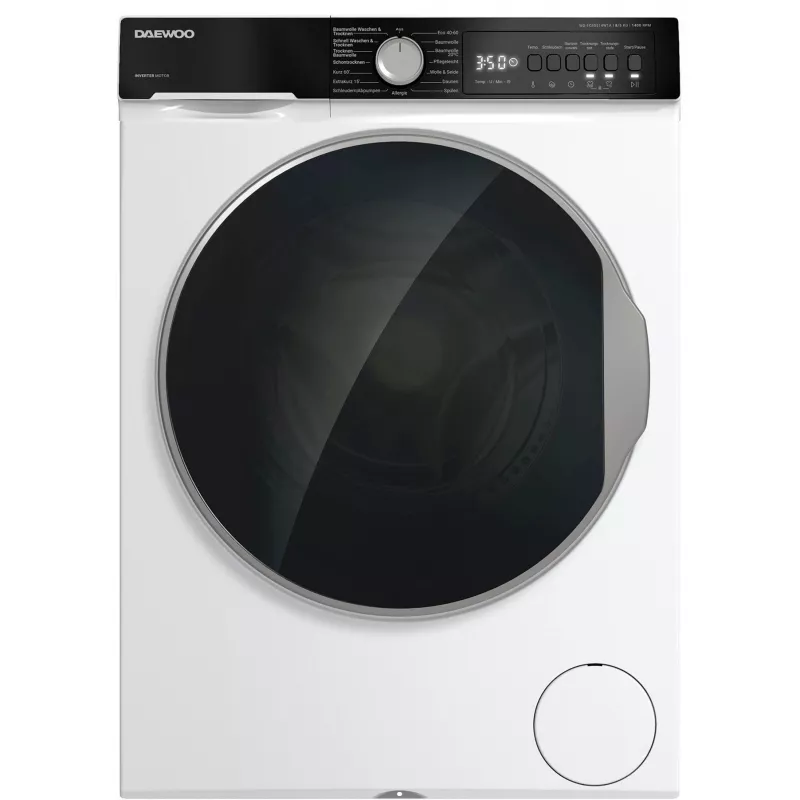 DAEWOO WD-FC85514W1A-DE práčka s predným plnením, 8 kg, 1400 ot./min, biela/čierna
