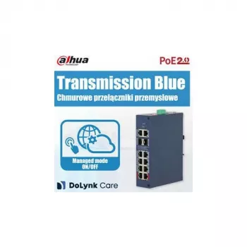 Dahua Technology CHS4206-4GT-90 priemyselný neupravovaný PoE switch, 6-portový gigabitový, 4x PoE++ 90W, DIN lišta