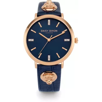 Daisy Dixon dámske hodinky DD164URG quartz analog 38 mm ružové zlato puzdro sivý kožený remienok