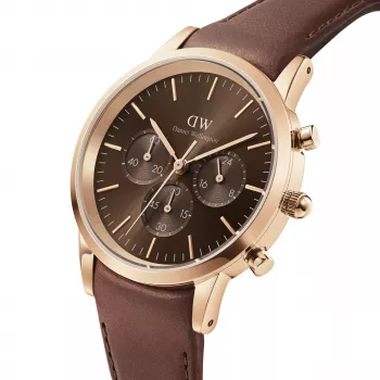 Daniel Wellington Classic 42 mm pánske hodinky DW00100640 - puzdro z ružového zlata, čierny ciferník, čierny kožený remienok