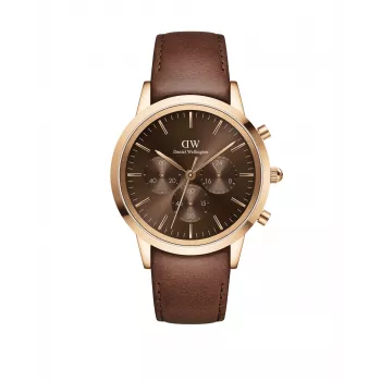 Daniel Wellington Classic 42 mm pánske hodinky DW00100640 - puzdro z ružového zlata, čierny ciferník, čierny kožený remienok
