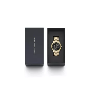 DANIEL WELLINGTON Classic Pánske hodinky 42mm Ružovozlaté Čierna koža DW00100641
